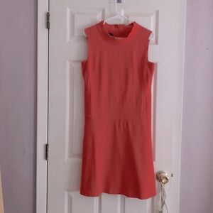 Dress Lafayette 148 New York Orange Wool Blend Sleeveless dropped waist 60’s 6
